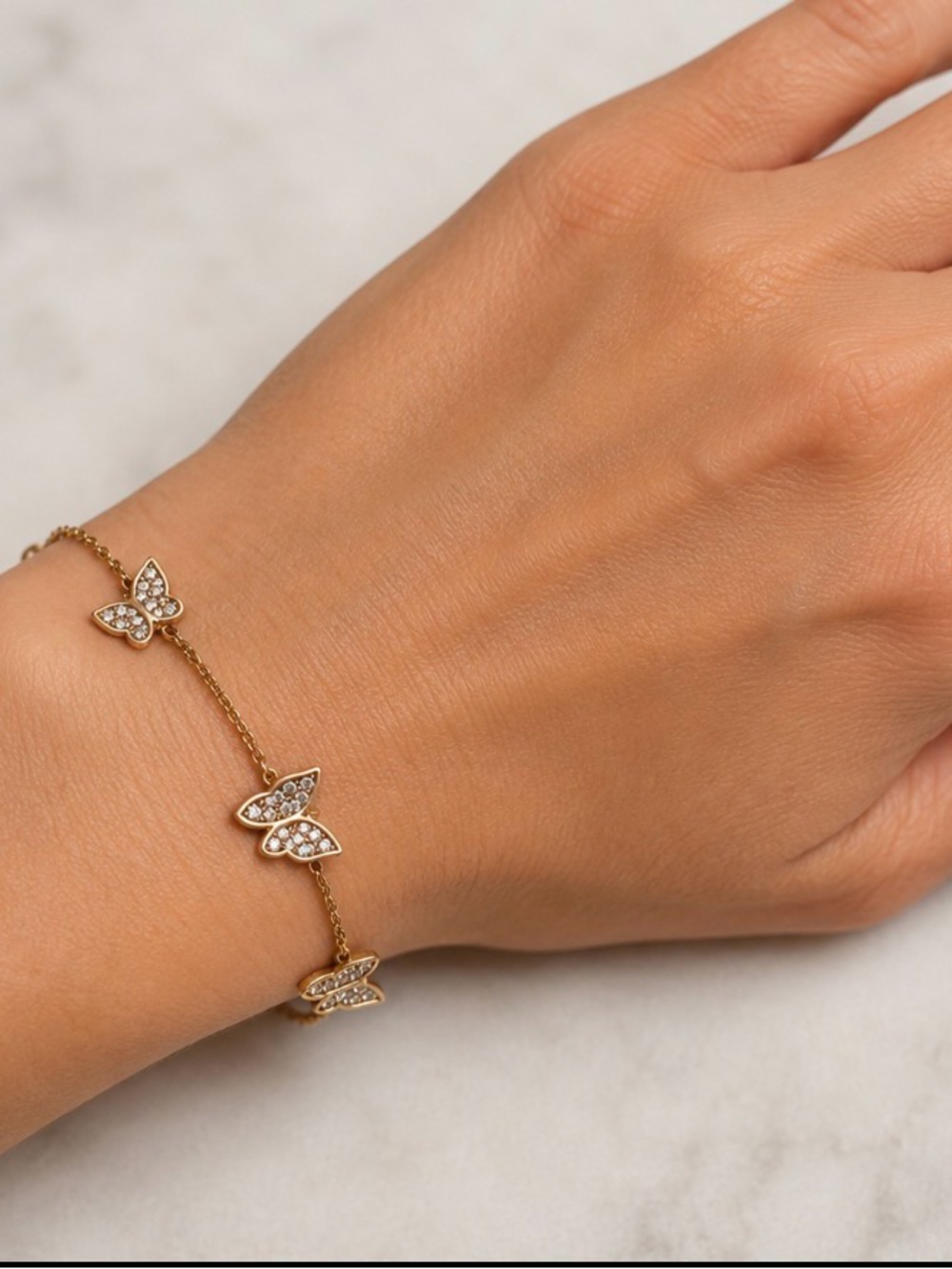 Silver 925 stamped Butterfly Crystal Bracelet - Women Jewelry
